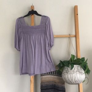Three Birds Nest Lavender Small Day Crochet Tunic